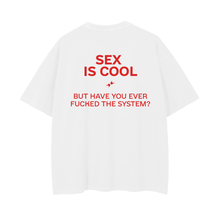 SEX IS COOL, BUT HAVE YOU EVER FUCKED THE SYSTEM T-shirt